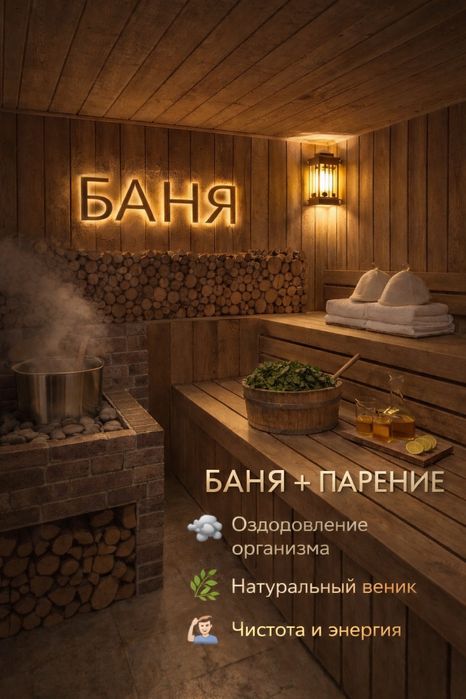 Парение пиллинг баня  спа отдых