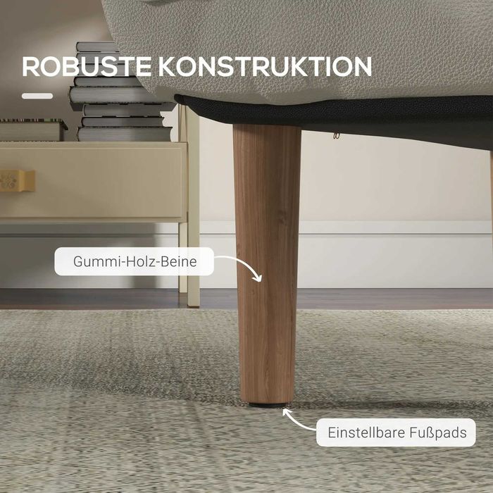 HOMCOM Кресло 2 в 1, шезлонг с възглавница подов стол с възглавница