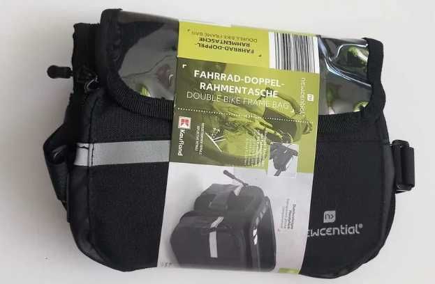 Geanta dubla pentru cadru bicicleta + Incuietoare cu 2 chei