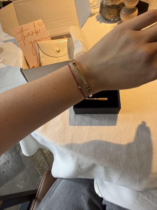 Луксозна гривна Love Bracelt Small  – 925 сребро с 18К златно покритие | Cartier Inspired