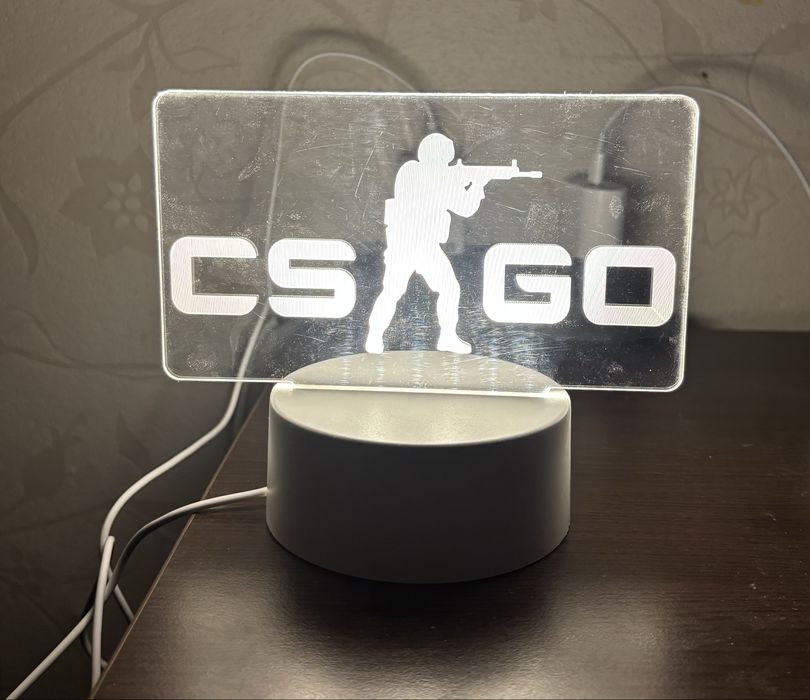3D нощна лампа с логото на Counter Strike