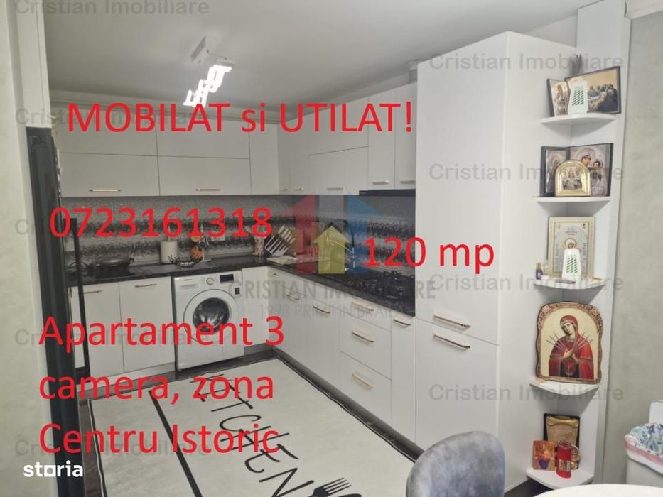 Imens !! Ultracentral  Super Apartament 3 Cam 120 Mp Mobilat Utilat