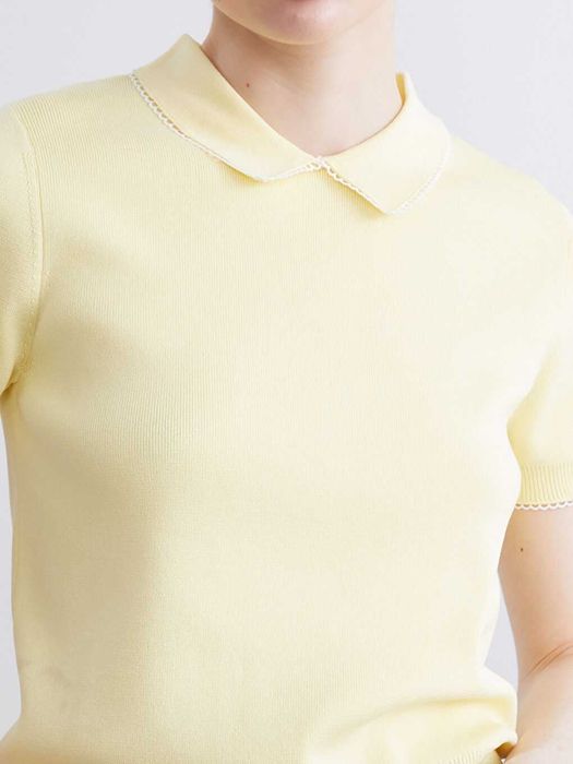 Дамски пуловер в лимонено жълто