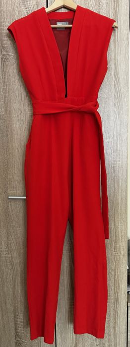 Salopeta rosie slim fit, marimea 36