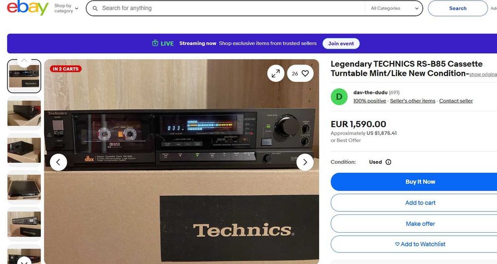 Technics RS-B 85 Hi end TOP deck casett