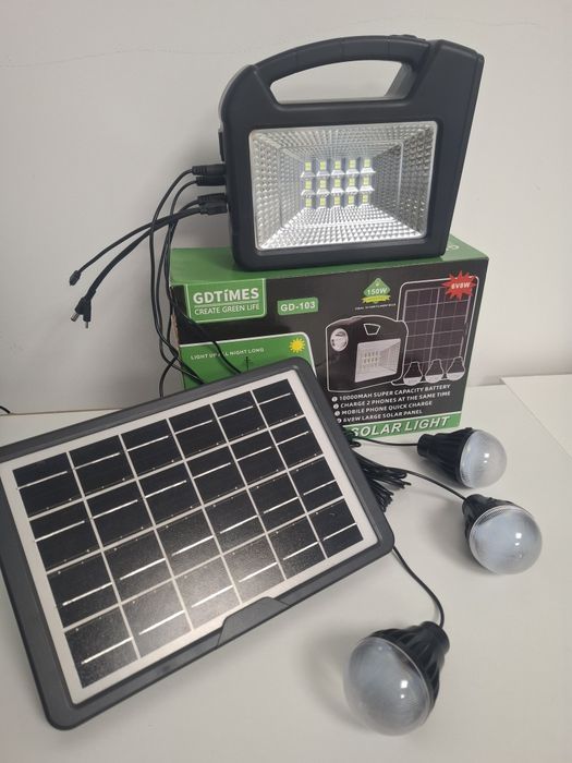 Kit Solar GDTÍMES GD-103( sursa pana curent)( charge 2 Usb)