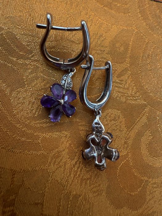 Серьги серебрянные с аметистом
