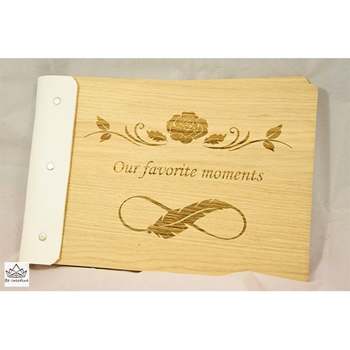 Ръчно изработен албум за снимки, лазерно гравиран