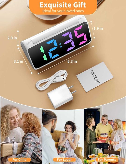 Netzu Алармени часовници за нощно шкафче, цифров часовник за спалня