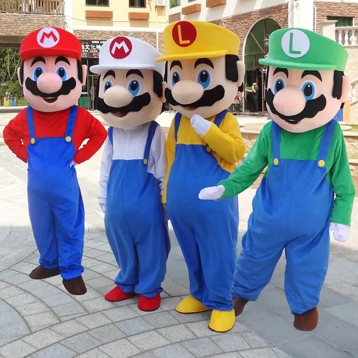 Costume Cosplay Mascote Super Mario si Luigi adult nou