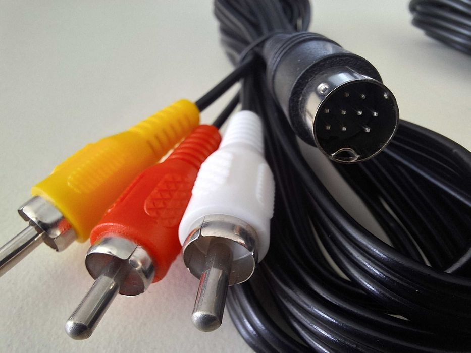 3RCA 1.8m AV Audio Video Cable for SEGA Mega Drive Genesis 1, Drive Genesis 2, Drive Genesis 3