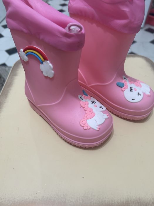 Резиновые сапожки на девочку, 23 размер