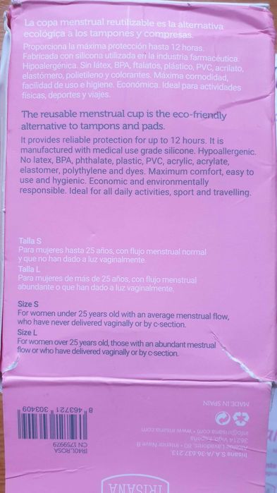 Cupa Menstruala Iriscup marimea  L Roz