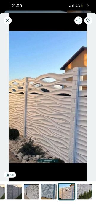 Executăm gard de plăci. beton  lemn