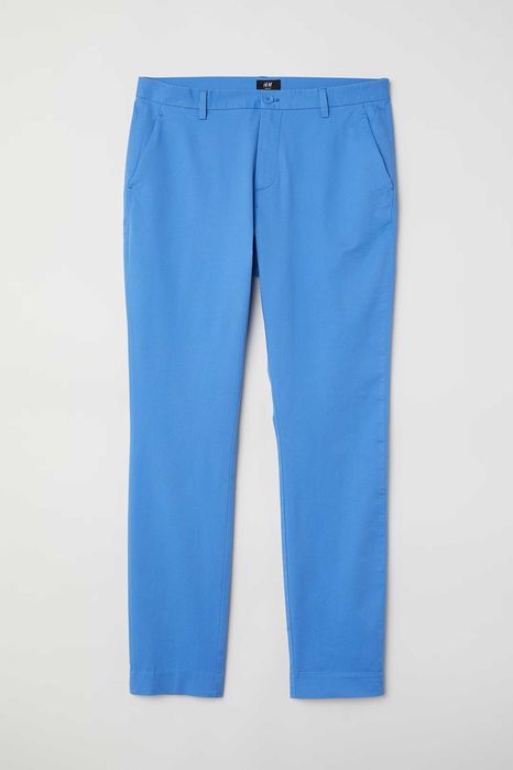 H&M 7 pantaloni chino slim fit subtiri de vara mar. W32 [M/50/42], talie 85-90 cm., noi, cu eticheta