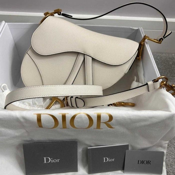 Geanta Dior Saddle Albă din Piele Naturală - nouă, în cutie