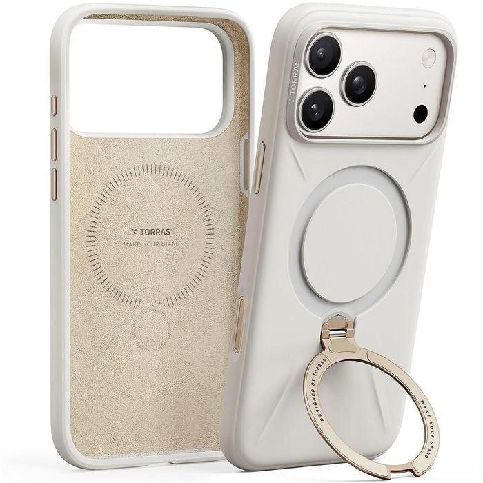 Калъф torras qpro silicone series за iphone 17 pro max в бял цвят