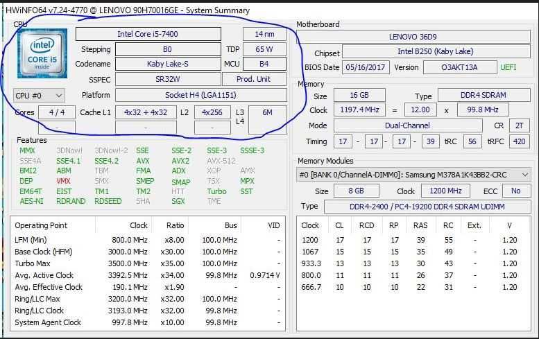 Procesor Intel Core i5-7400,3,00Ghz Turbo 3,50Ghz,Socket 1151 Gen 7