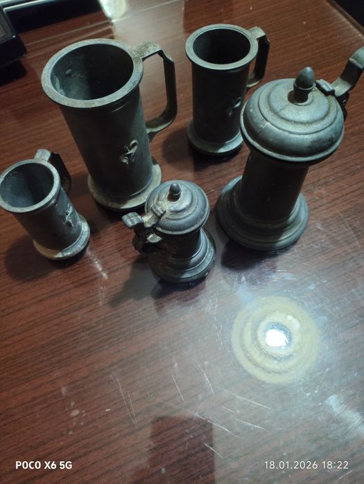 Стари цинкови мерки за алкохол(прибори)