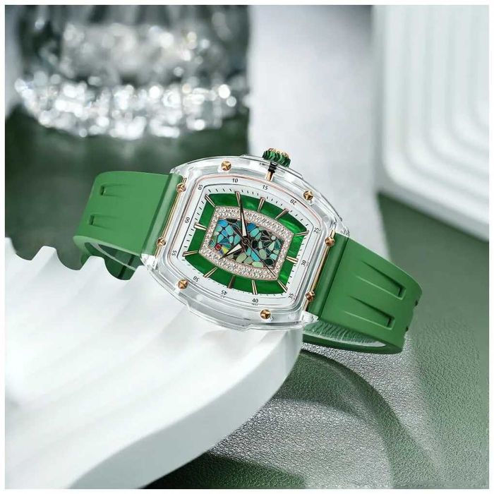 Нов дамски часовник TSAR BOMBA Crystal Chic Swiss TB8219G - гаранция
