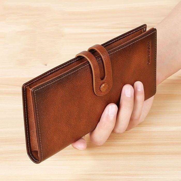 Женский мужской кошелёк из 100% натуральной кожи быка  бумажник портмо