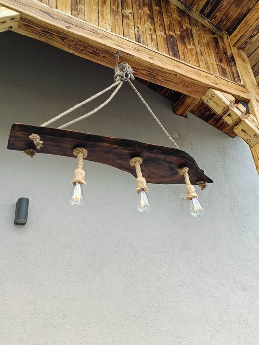 Candelabru rustic lemn nuc ,cires ,stejar