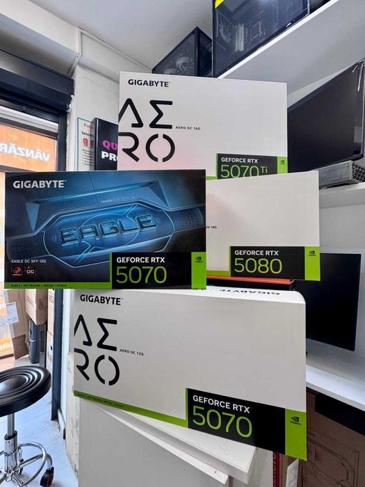 Placa Video GIGABYTE NVIDIA RTX 5070 TI AERO OC 16GB, Tva,Garantie,NOU