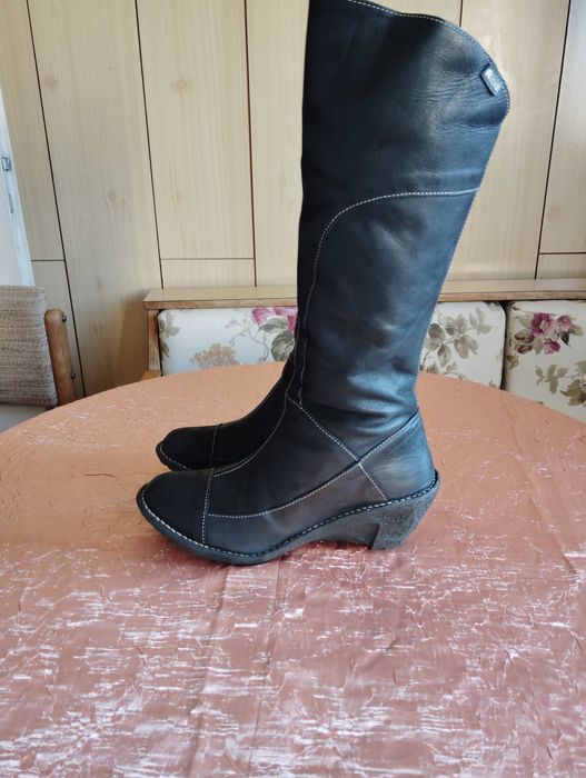 Черни дамски ботуши естествена кожа AICE 41 номер