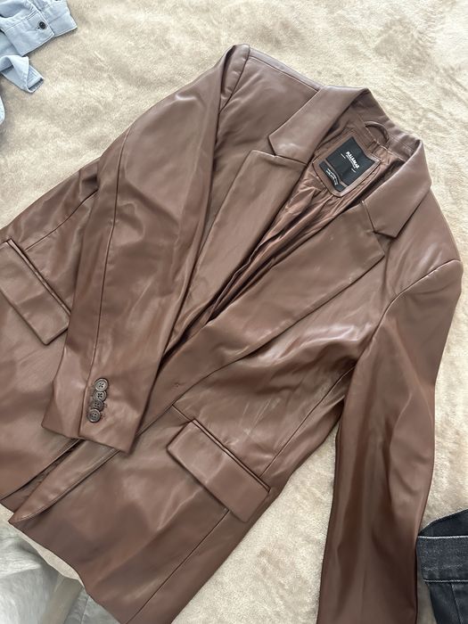 Кожено сако кафяво