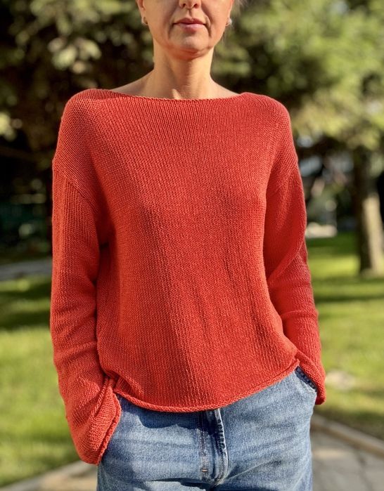 Bluza rosu / portocaliu marimea L - Massimo Dutti