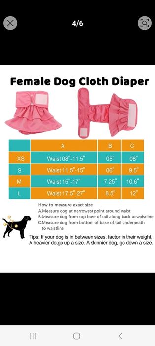 Fustița pampers reutilizabile pentru catei