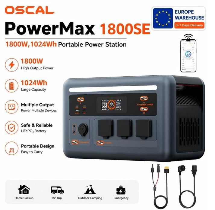 Statie solara de putere LiFePO4 - 1800w, produs nou, sigilat, neutilizat