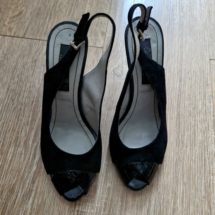 Sandale Musette din piele intoarsa si lac, marime 37