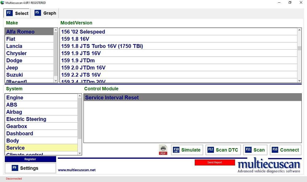 Предлагам диагностика Дилърско ниво Alfa Romeo Fiat Lancia