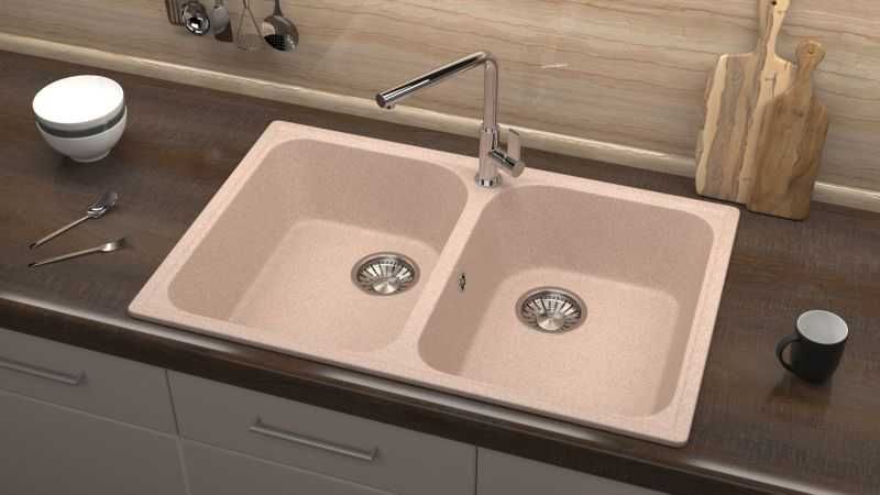 Кухонные мойки GLANZ J260 (Бежевый,Песок,Белый)