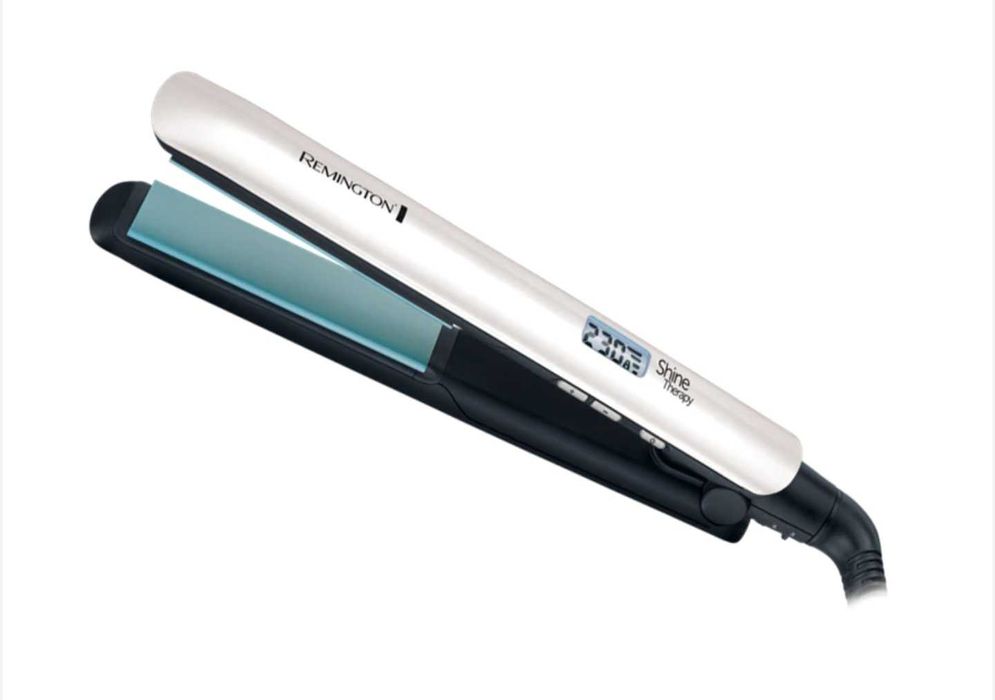 Преса за коса Remington Shine Therapy S8500, 230 градуса, LCD, Бяла