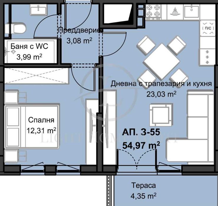 Реф. 2229 Двустаен Смирненски / Нова Луксозна Сграда
