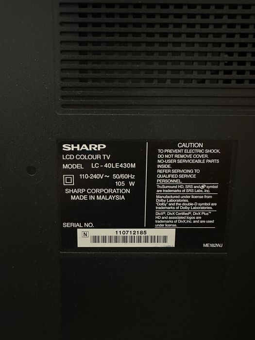 Продам телевизор Sharp Aquos рабочий