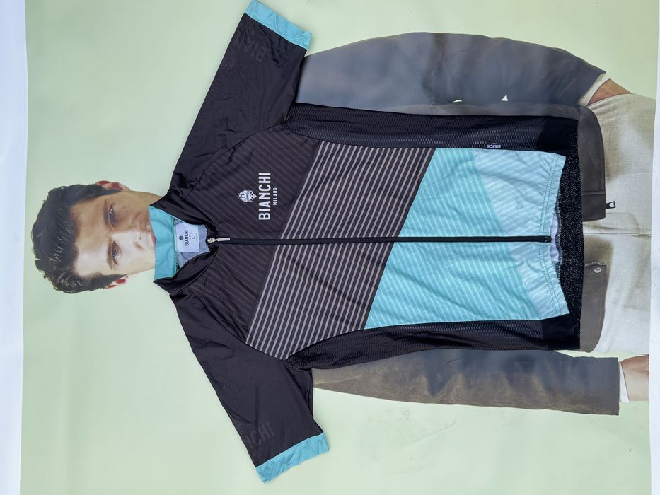 Професионално колоездачно трико Bianchi Milano Bisceglie – Black/Celeste