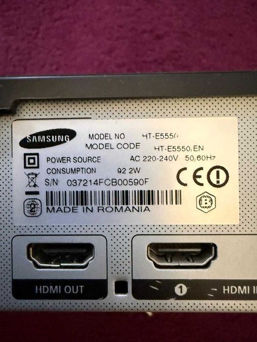 Home Cinema Samsung 5.1 surround Blu-Ray 3D HT E5550