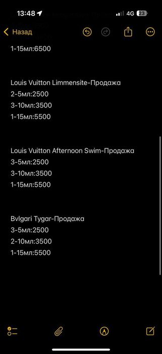 Парфюм разливной