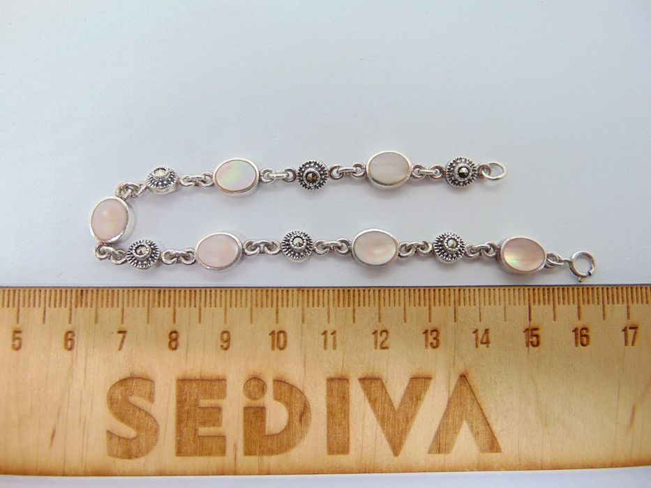 Bratara din argint cu sidef si marcasite