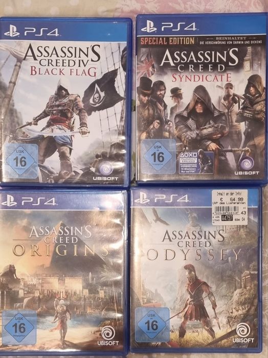 Комплект игри Assassin's Creed за PS4 / PlayStation 4 – Отлично състояние!
