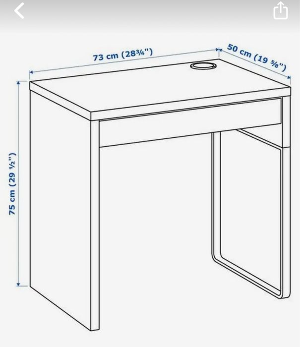 Продается б/у письменный стол IKEA MICKE, белый
