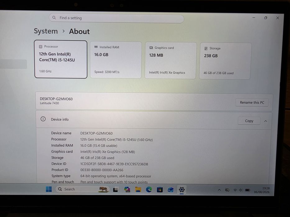 Dell Latitude 7430 2in1 / i5-1245U / 16GB Ram / 256 SSD