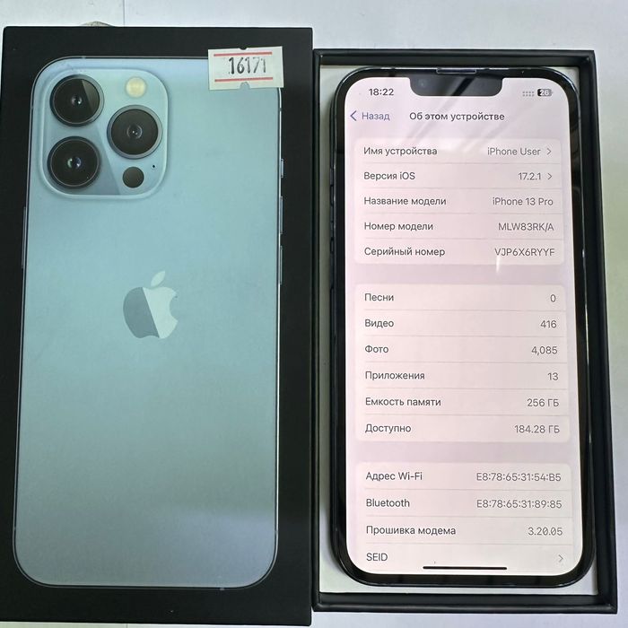 iPhone 13 Pro, Sierra Blue, 256 GB