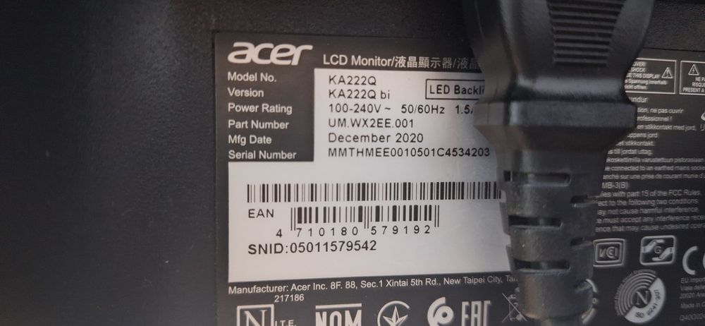 Монитор 22 инча Acer KA222Q