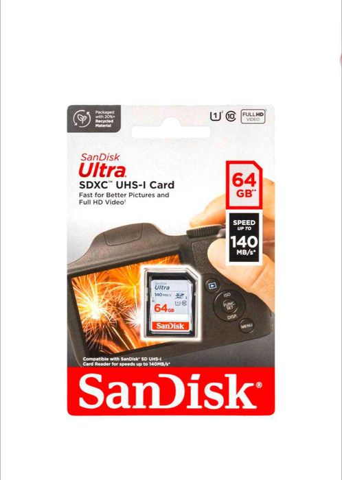 Карты памяти SanDisk Ultra SDHC /Флешка для фотоаппарата/Доставка 24/7