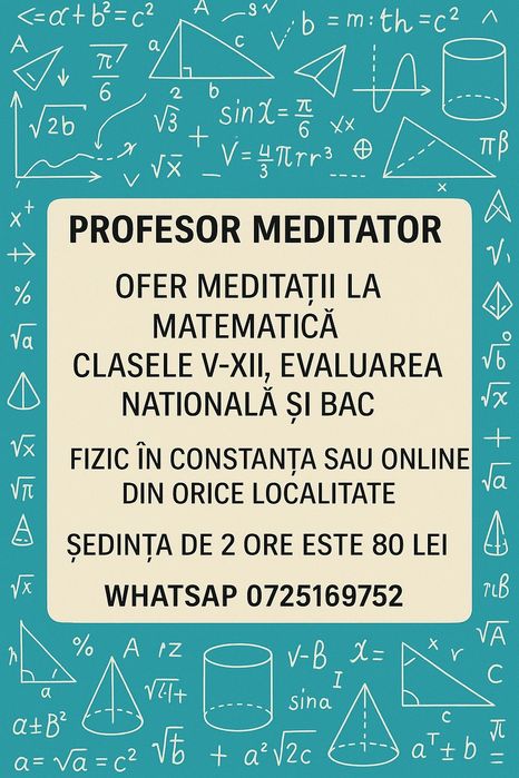 Meditații la matematică Constanța sau online
