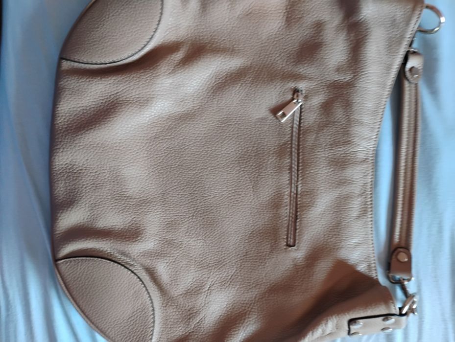 Geanta piele naturala bej